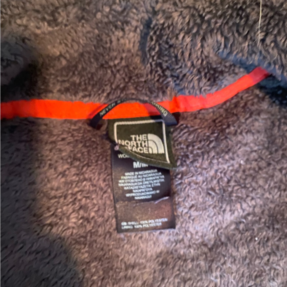 Northface Fleece Jacket - olive green with orange zipper - Picture 2 of 3